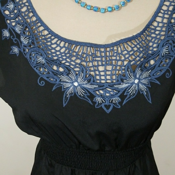 Sharon Couture black dress embroidered detail. S - Picture 2 of 8